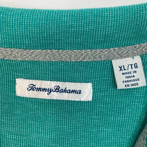 Tommy Bahama Sweater Mens XL Extra Large Cypress Green 1/4 Zip Playa Pina Port - Picture 6 of 12